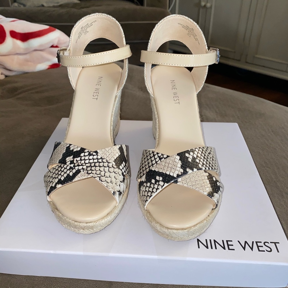 Nine West Joy Snakeskin Wedges